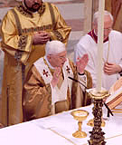 Pope Benedict celebrating the Novus Ordo Liturgy